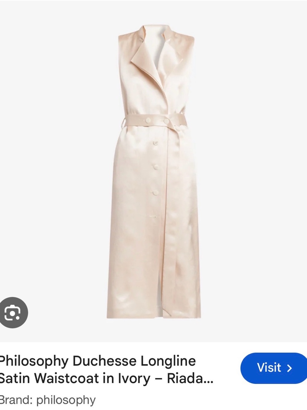Philosophy Ivory Satin Waistcoat